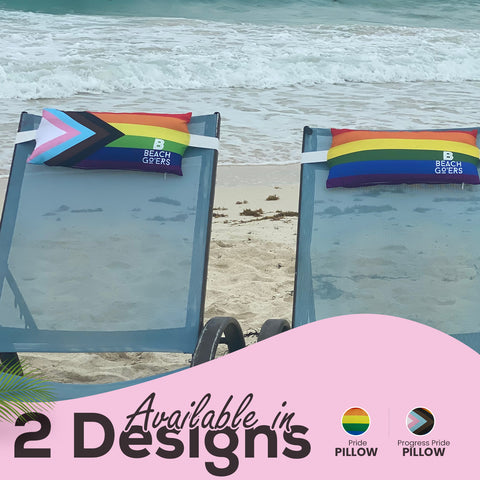 Progress Pride Waterproof Beach Chair Pillow and Towel Clips Set